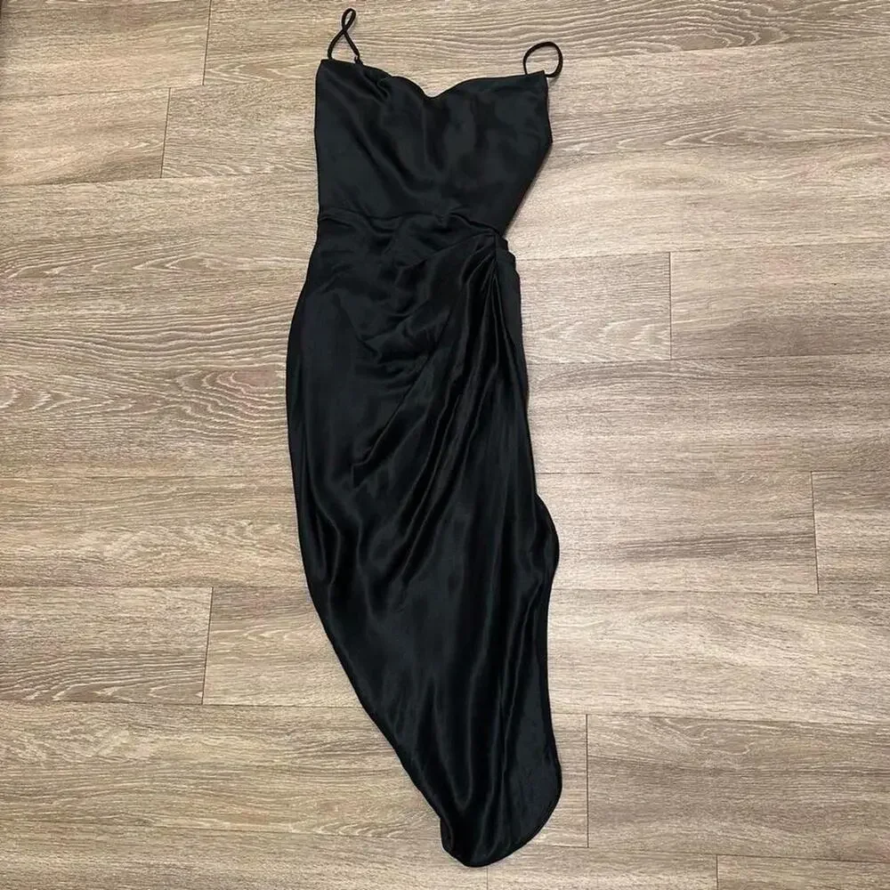 house of cb black midi dress House of CB - Lady Strapless Midi Dress - Black
